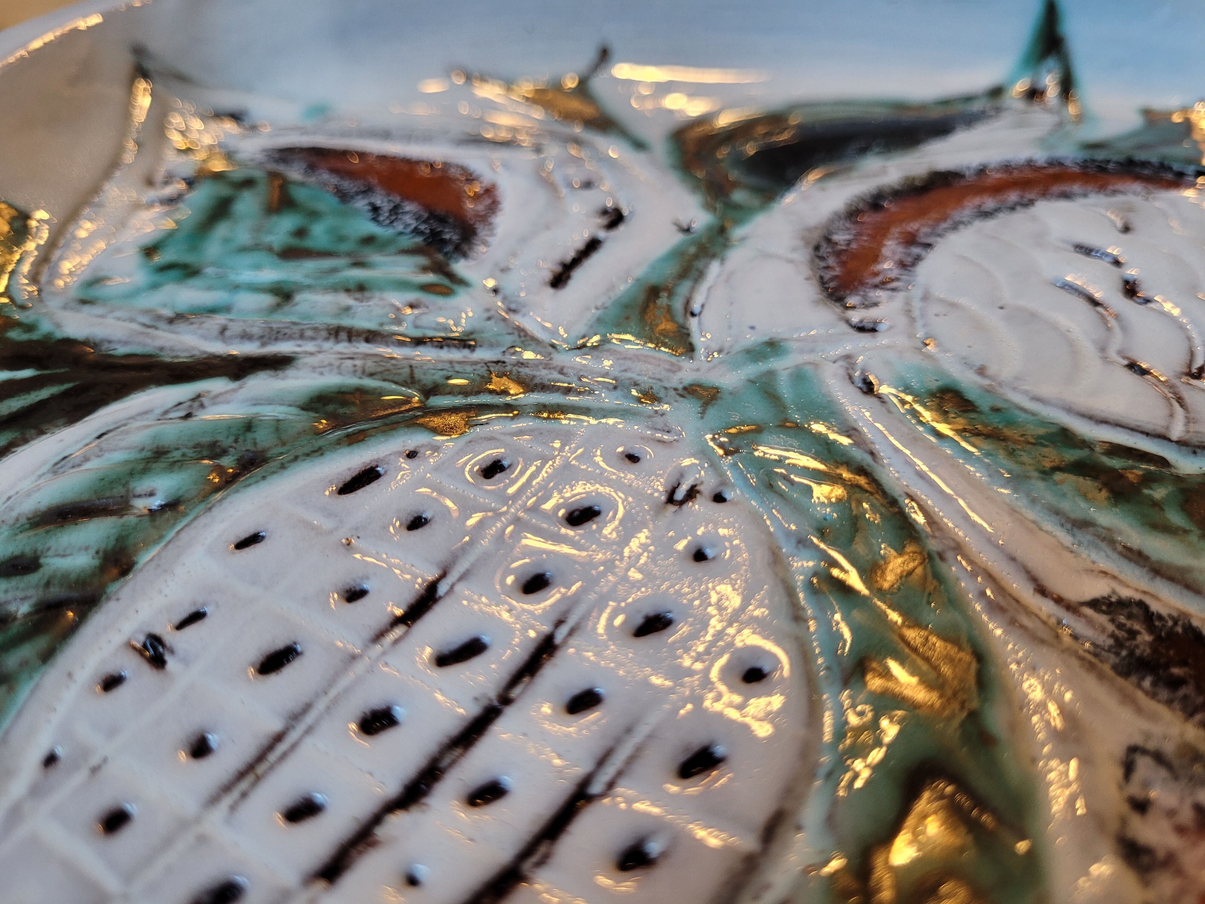 Old vintage ceramic dish Vallauris 50s 60s