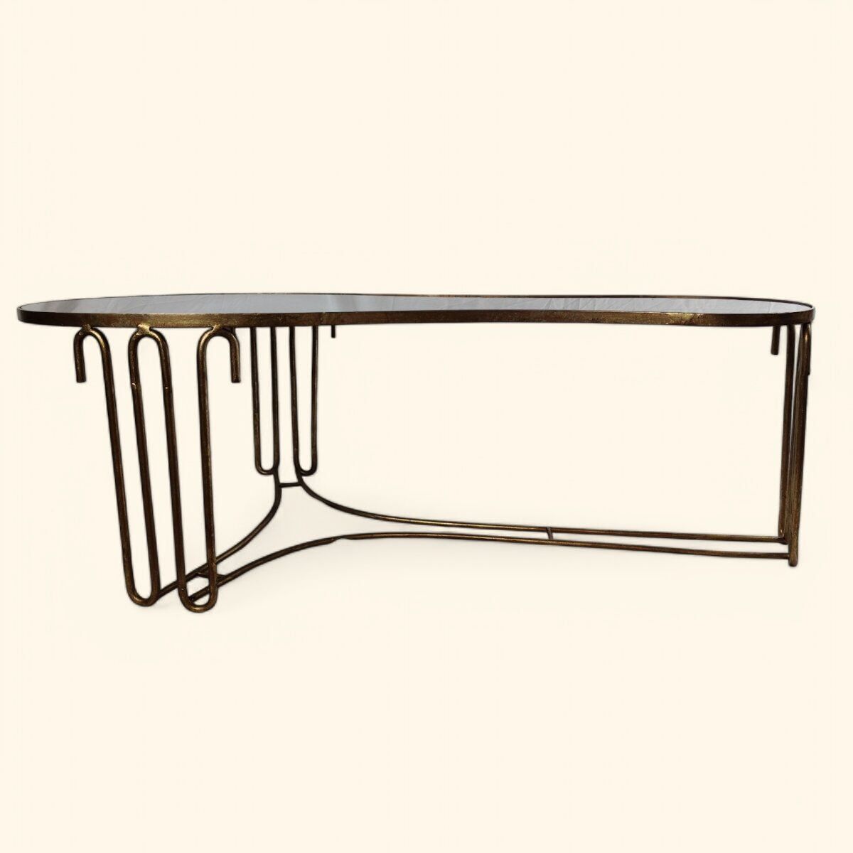 Table Rognon en Métal Doré DLG de Jean Royère