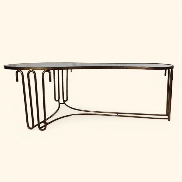 Table Rognon en Métal Doré DLG de Jean Royère