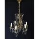 Cage chandelier 6 lights in bronze and crystal