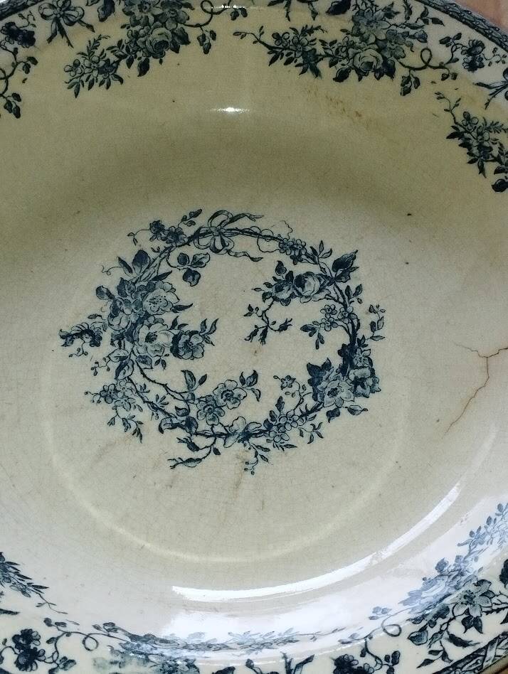 Plat Rond Creux Gien “Bouquet de Roses”