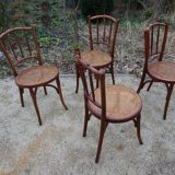 Chaises de salle à manger bistro Thonet originales, lot de 4