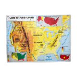 Vintage school map of the United States MDI year 1987
