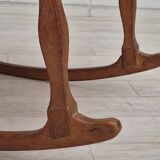 11960s, Danish rocking chair, original good condition, solid oak wood, furniture wool fabric.