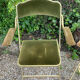 Lot de 4 fauteuils pliants vintage en velours vert