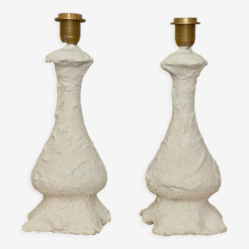 Pair of organic white lamps