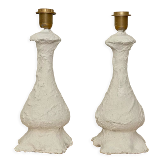 Pair of organic white lamps