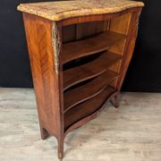 Bureau in the Louis XV style with rosewood marquetry and a marble top.
