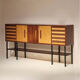 Grande enfilade en placage de palissandre et frêne