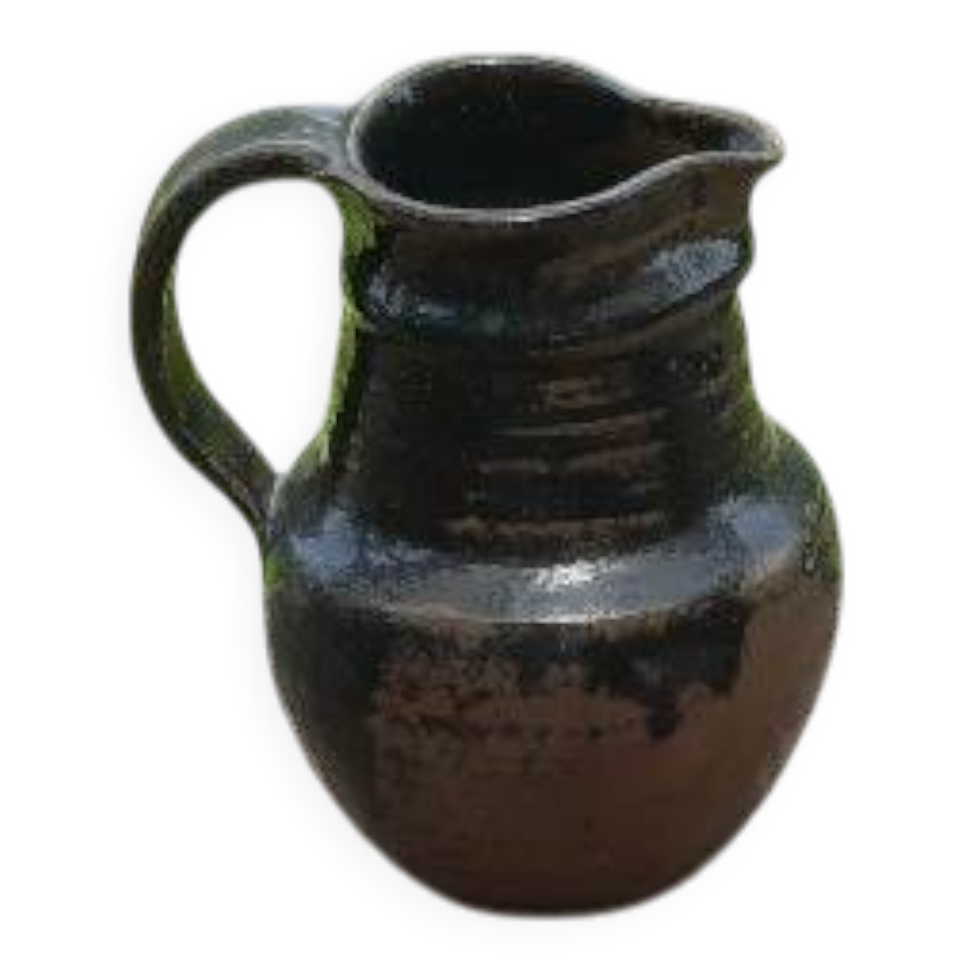 Glazed terracotta pitcher, France, 1980s