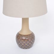 Handmade Danish Mid-Century Modern Stoneware Lamp with Graphic Pattern by Soholm