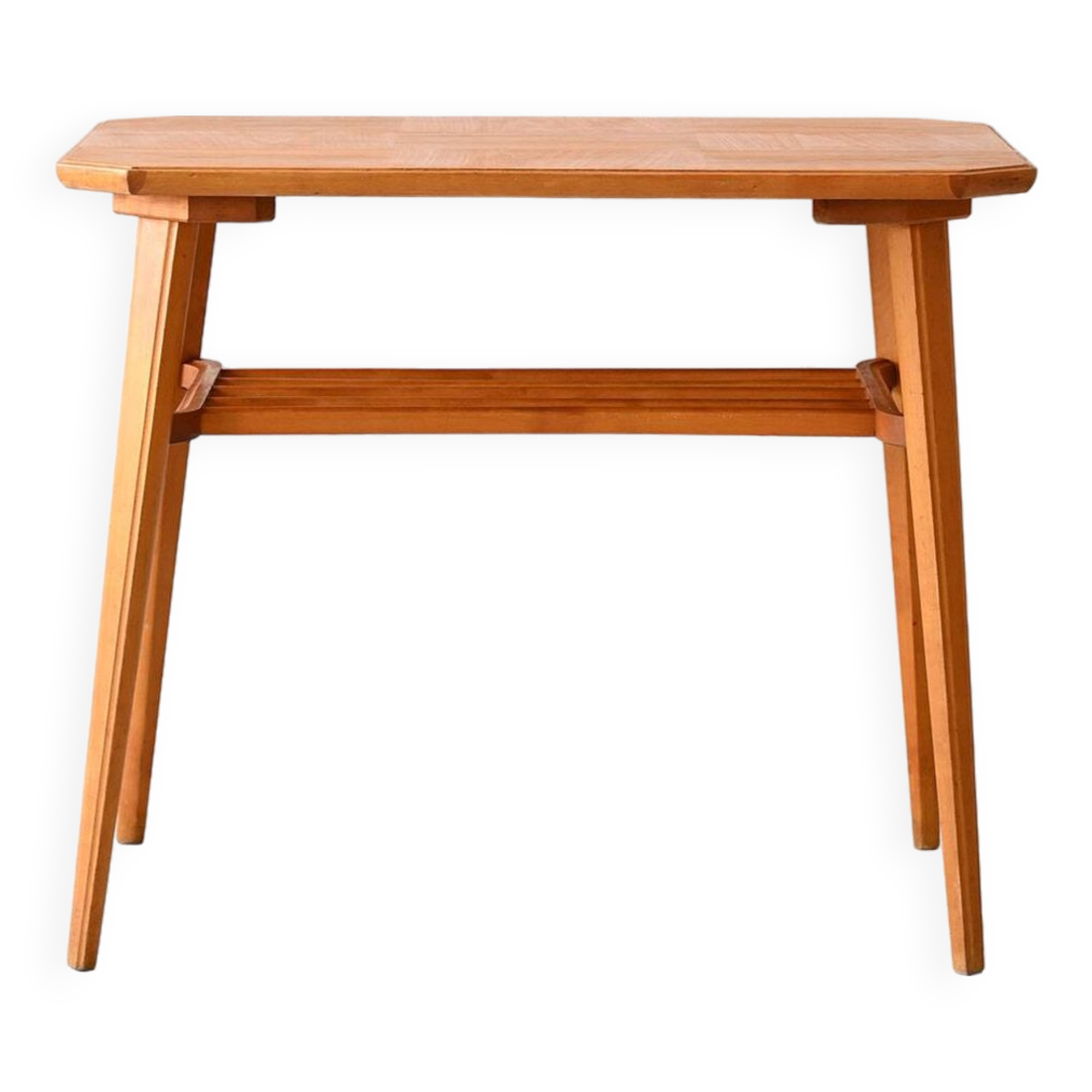 Decorative birch coffee table with magazine rack