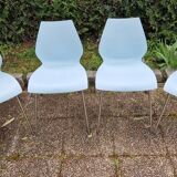 Vico Magistretti (1920-2006) for Kartell - Series of 4 chairs - Maui model - Sky blue color