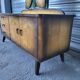 Vintage Scandinavian style dressing table with triptych mirror and bedside table.