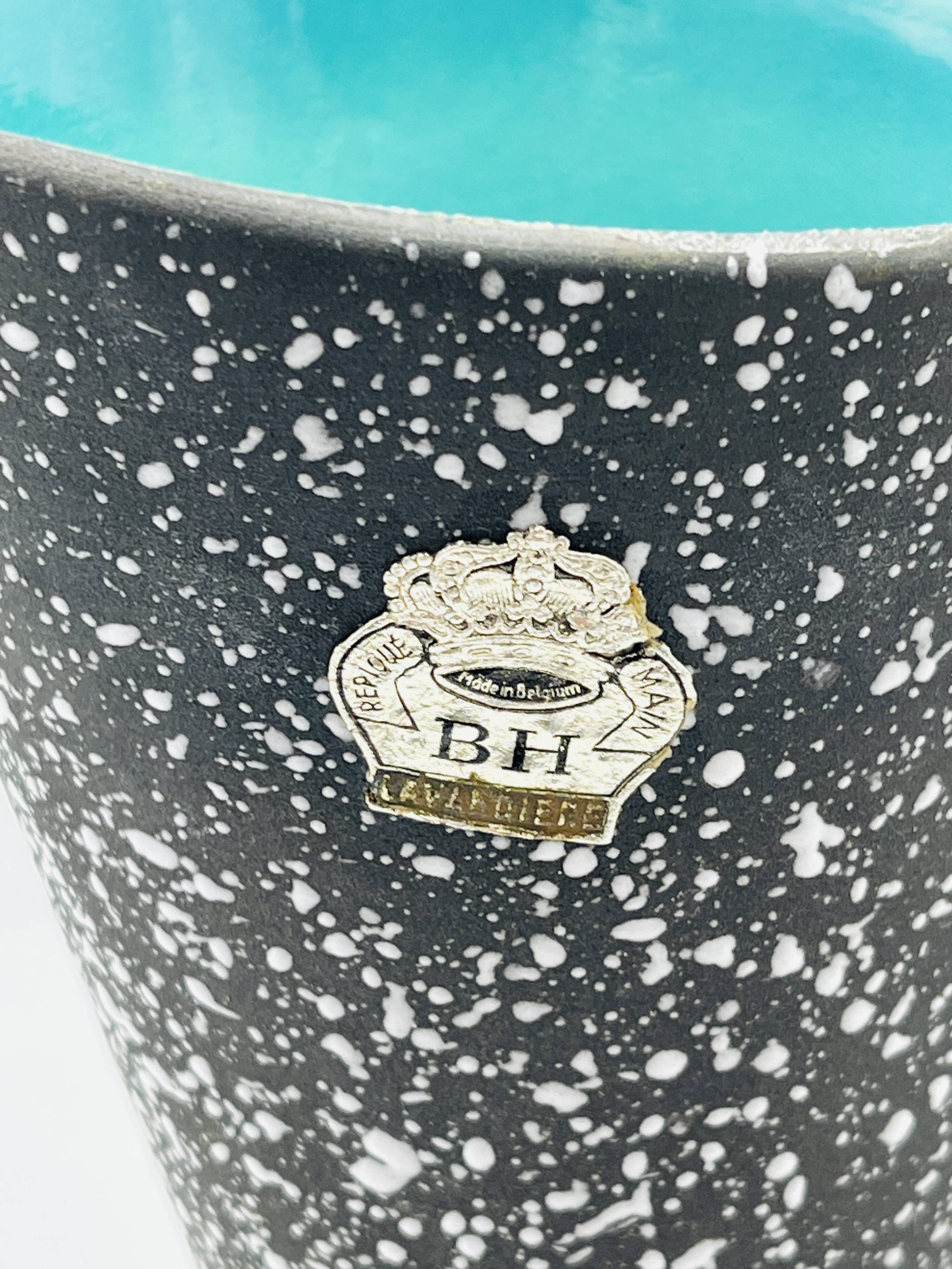 Vintage pitcher Hubert Bequet in speckled ceramic Belgium