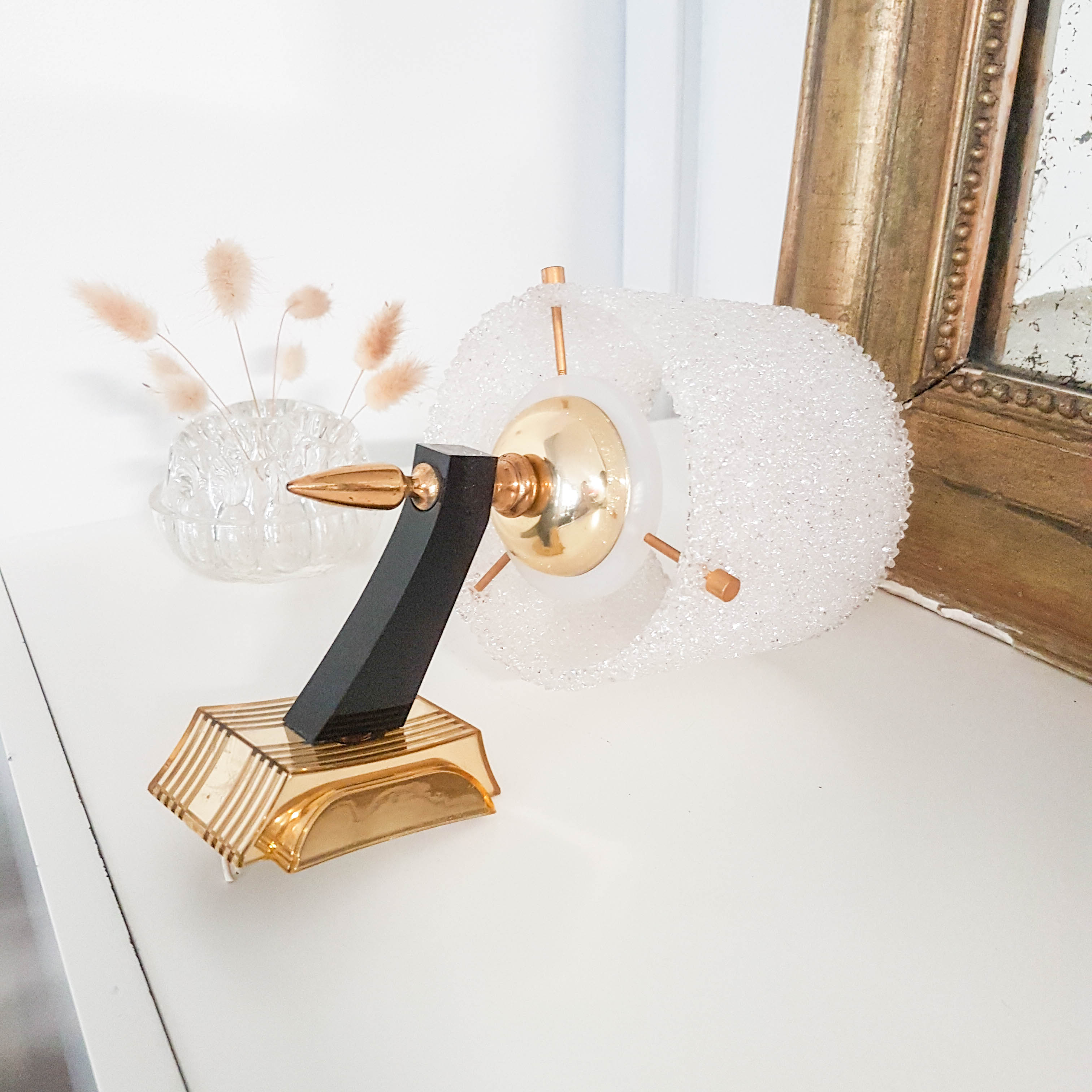 Wall sconce style vintage empire perspex granulated