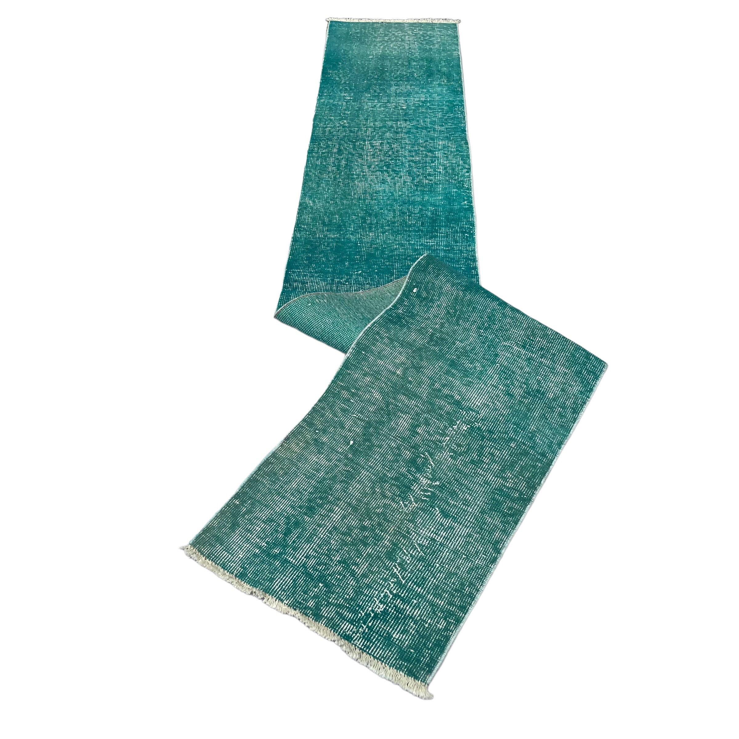 Vintage distressed turkish rug runner , 307 x 48 cm