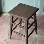 Vintage French stool from the 1940s, wooden stool, extra seat, stool.