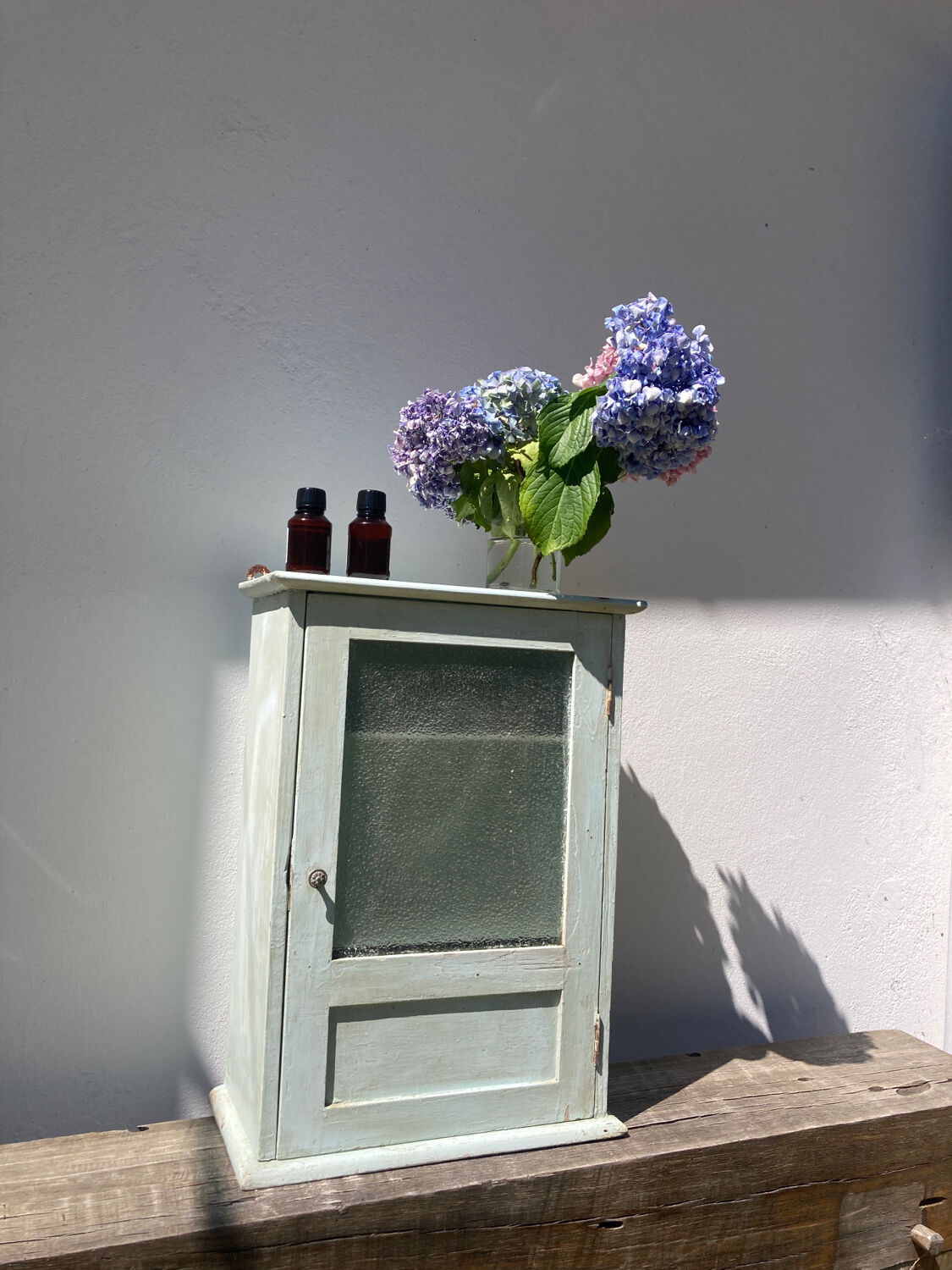 Handcrafted 1940 wooden medicine cabinet