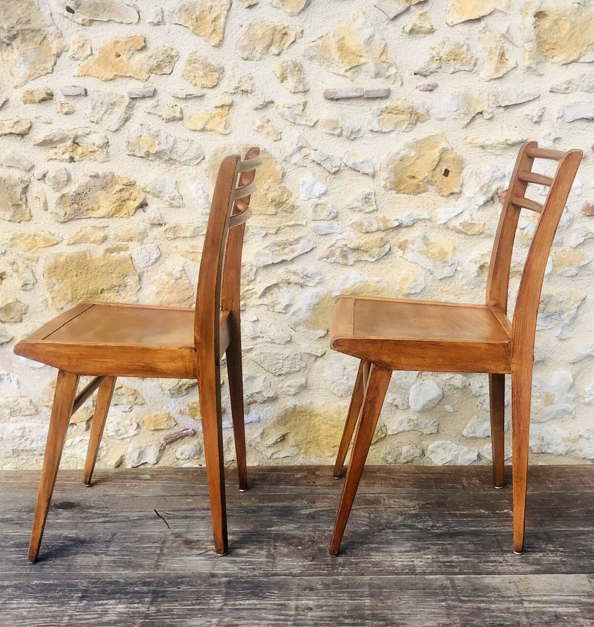 Pair of vintage bistro chairs, Stella Luterma, Circa 60'