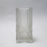 Brutalist moulded glass vase from the 1970s.