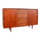 Buffet haut XL HP Hansen en teck au design scandinave, Danemark, années 60