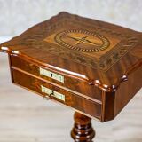 Antique Louis Philippe Sewing Table with Inlaid Top, 1860