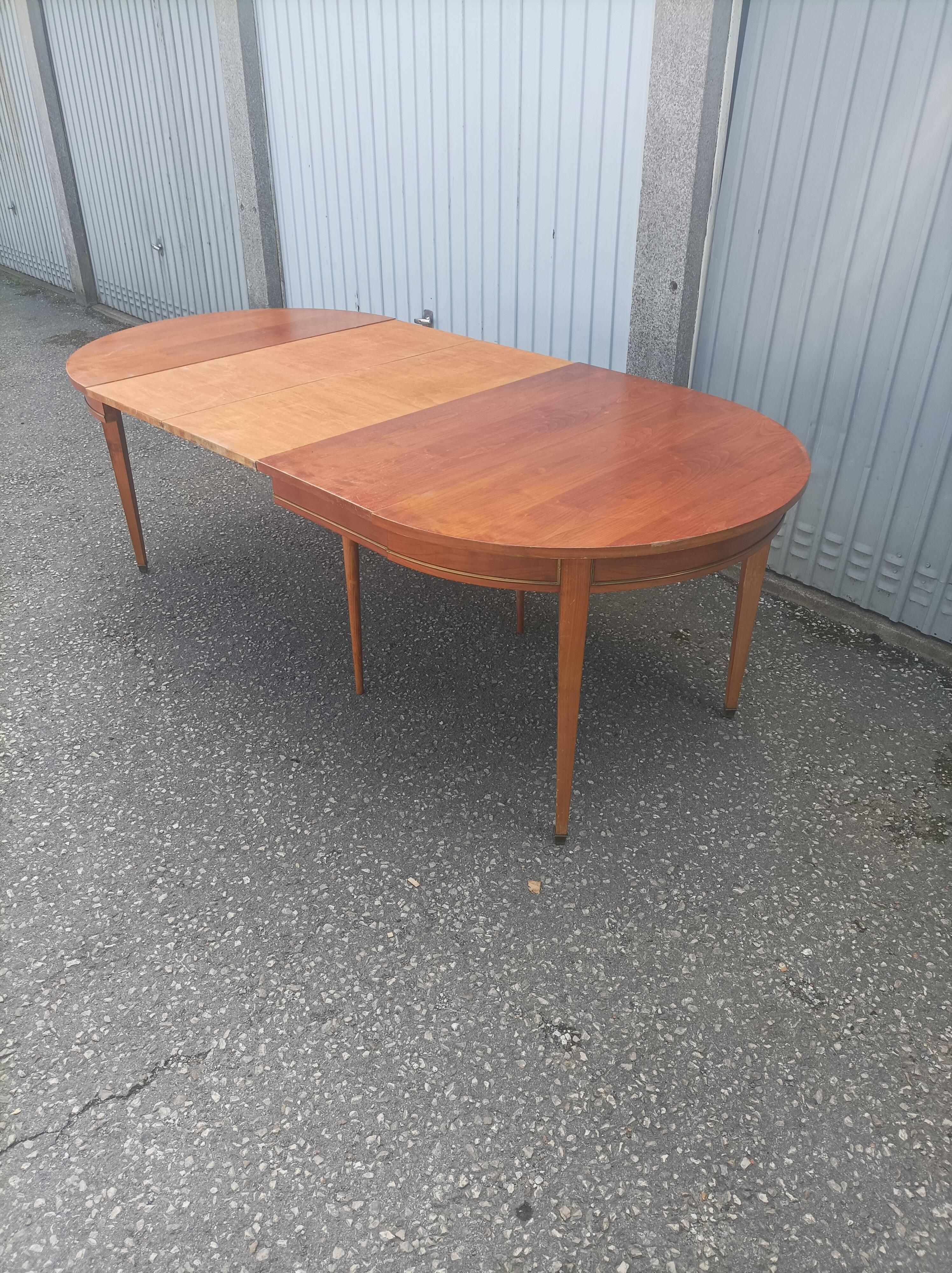 Old dining table wood brass vintage Scandinavian teak