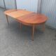 Old dining table wood brass vintage Scandinavian teak
