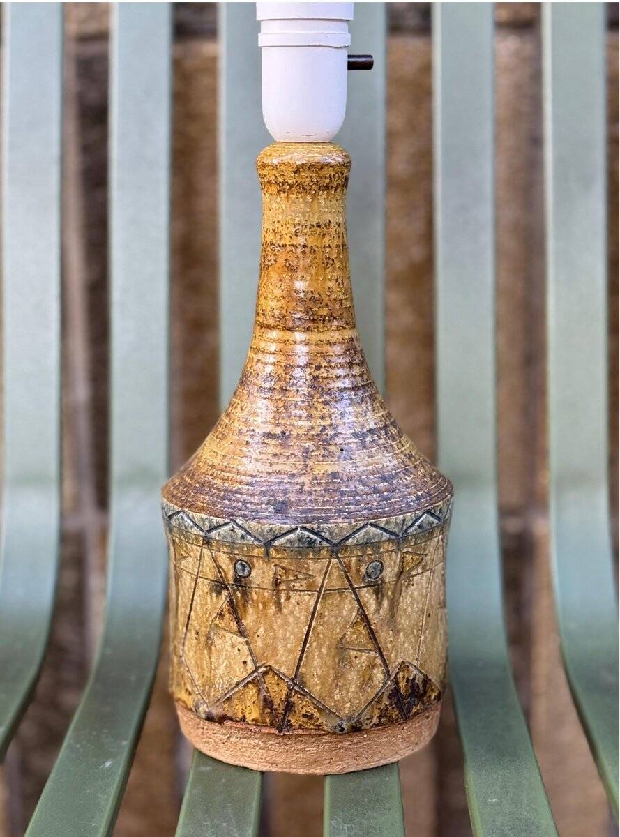 Lampe de table en grès danois, années 1960