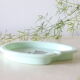 Opaline ashtray, mint color, Viking boat, vintage