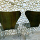 Suite of 4 chairs 3107 olive color, series 7 Arne Jacobsen for Fritz Hansen 1978