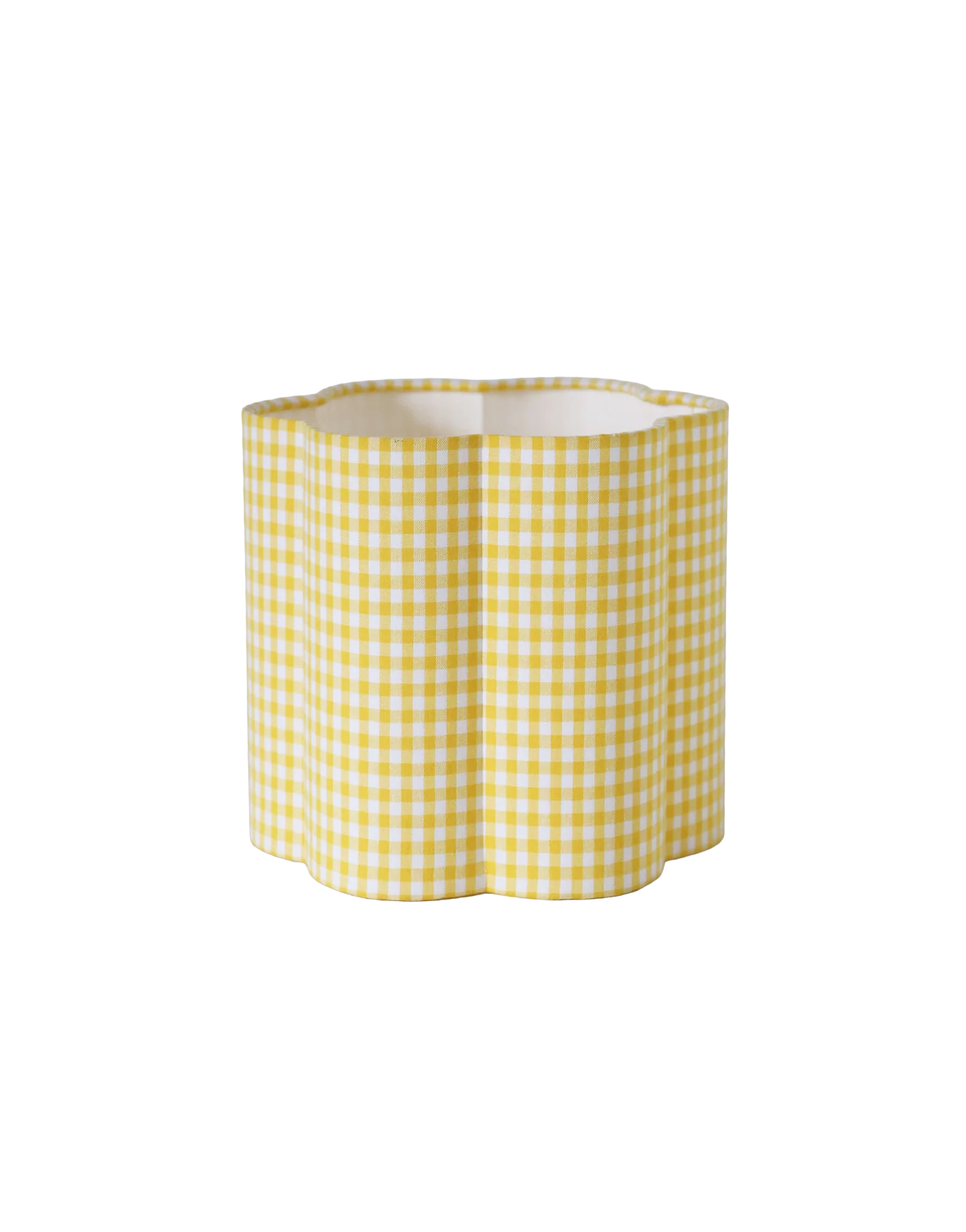 Flower-shaped lampshade Flora "mini yellow check"