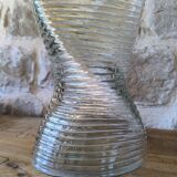Large wavy pressed glass vase