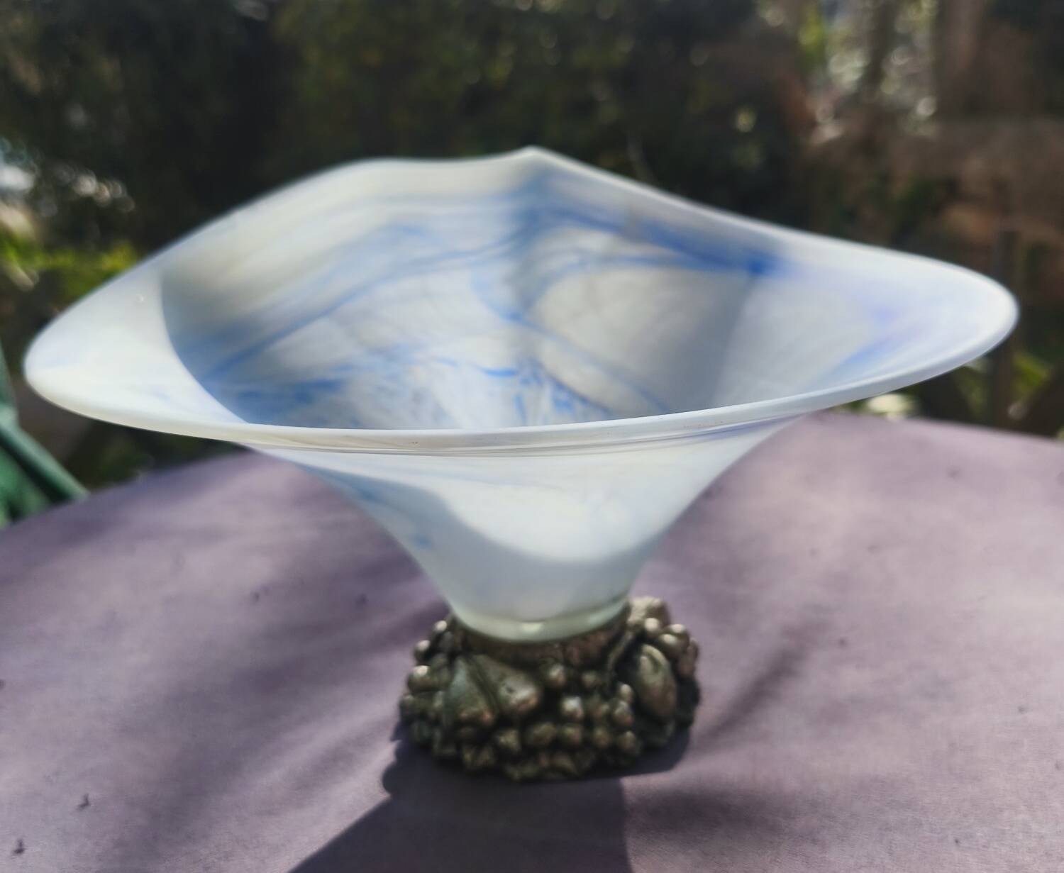 Murano glass centerpiece with 925 silver base