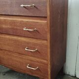 Vintage chest of drawers with solid oak compass legs