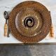8 vintage blown glass plates with swirl decoration