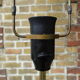 Lampadaire scandinave 1960s en teck et métal doré