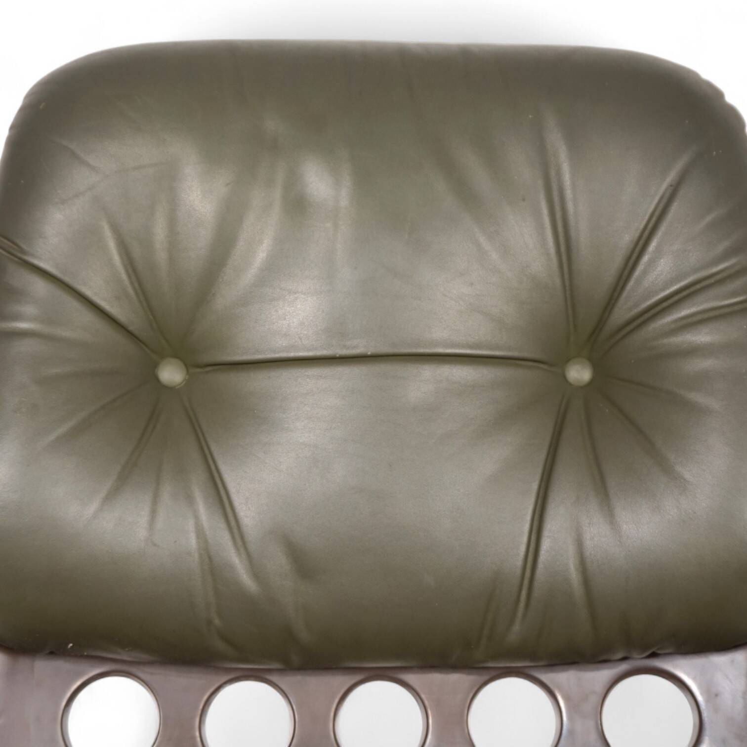 Stoll Giroflex 7112 Space Age leather office chair by Martin Stoll, 1970