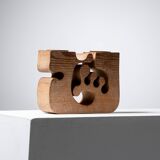 Carved olive wood candelabra, 1970s