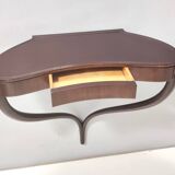 Ebonized Beech and Walnut Wall-Mounted Console Table