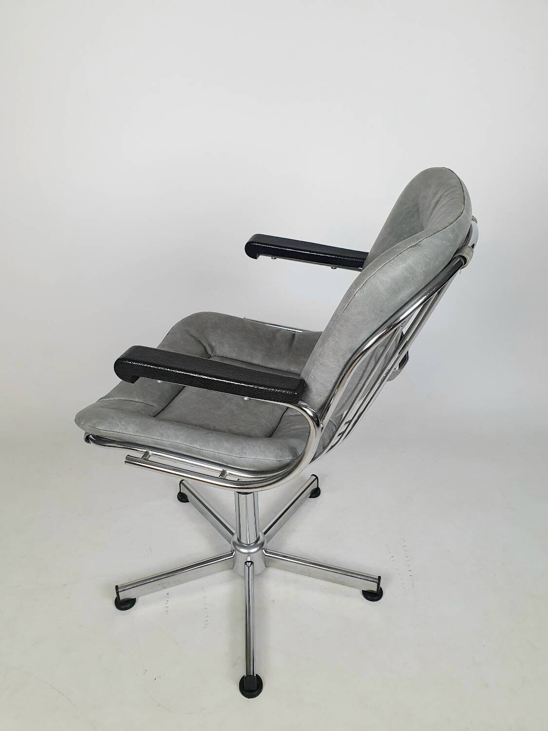 Vintage chrome swivel armchair