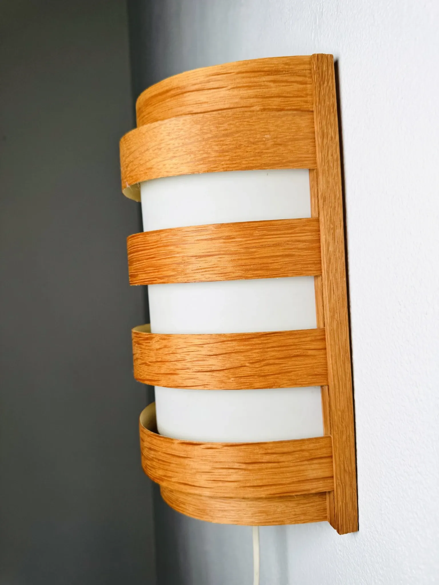 Pine Veneer Wall Lamp By Unknown Designer, Sweden 1960S