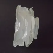 Vintage French Art Deco Frosted Satin Glass Rose Petal Flower Lamp Shade