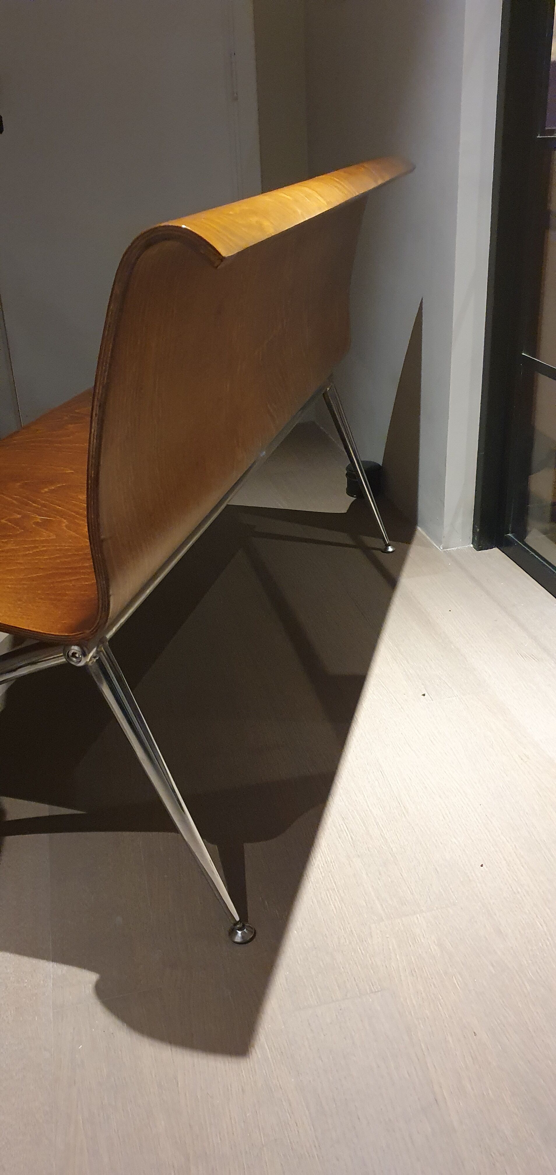 Thermoformed wooden bench. 60s