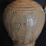 20th century stoneware carafe, salt stoneware, Perrine Léger, the workshop of the upper Gard