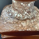 Lampe  Vintage Facette Fatlava Cari Zalloni Globe Verre Blanc 1970 Steuler