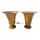 Pair of golden aluminum lamps from the 1960s