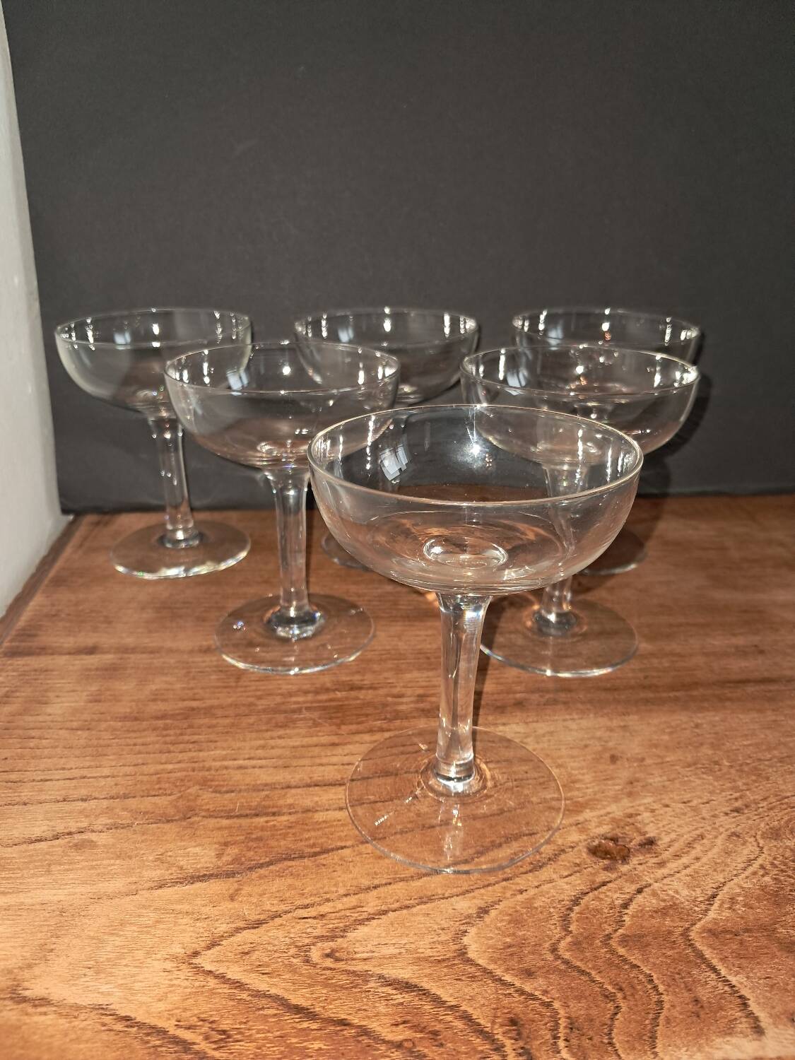 6 new crystal champagne glasses