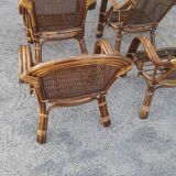 4 vintage rattan armchairs